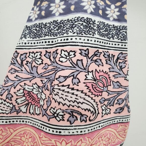 True Craft Women's Pink Multi Boho Moroccan‎ Plunge Wide Strap Lace Bikini Top M - Picture 2 of 6